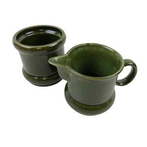 Vintage Waechtersbach Cream Sugar Dishes Set Green Glazer Ceramic Tea Coffee Set
